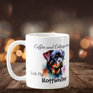 Watercolor Rottweiler at Cottage Personalize Kaffeetasse