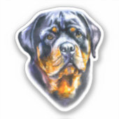 Watercolor Rottweiler Aufkleber (Vorderseite)