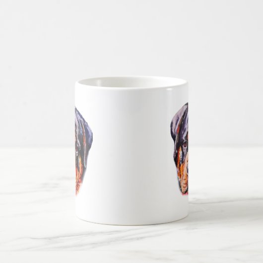 Watercolor Rottweiler Kaffeetasse (Mittel)