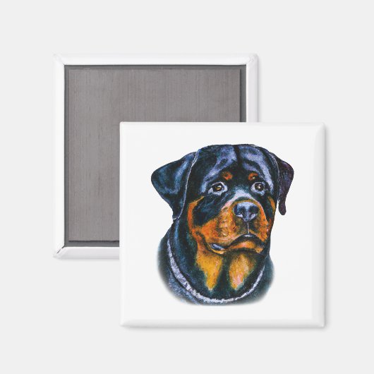 Watercolor Rottweiler Magnet (Vorderseite/Rückseite)