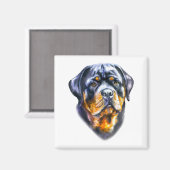 Watercolor Rottweiler Magnet (Vorderseite/Rückseite)