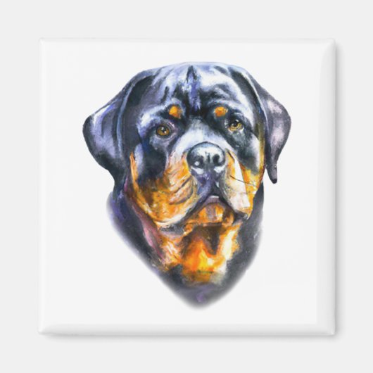 Watercolor Rottweiler Magnet (Vorne)