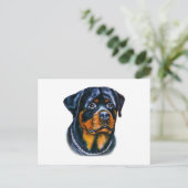 Watercolor Rottweiler Postkarte (Stehend Vorderseite)