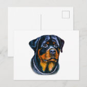 Watercolor Rottweiler Postkarte (Vorne/Hinten)