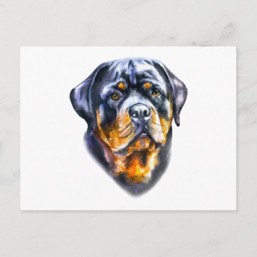 Watercolor Rottweiler Postkarte (Vorderseite)