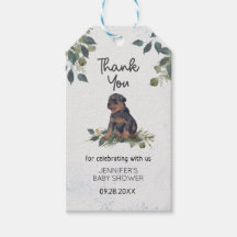 Watercolor Rottweiler Puppy Baby Dusche Vielen Dan