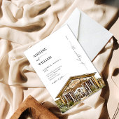 Watercolor Rustic Barn Wedding Invitation Elegant Einladung