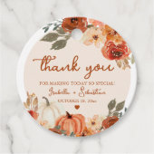 Watercolor Rustic Boho Fall Pumpkin Wedding Geschenkanhänger (Vorderseite)