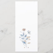 Watercolor Rustic Boho Wedding Menu Menükarte (Rückseite)