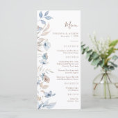 Watercolor Rustic Boho Wedding Menu Menükarte (Stehend Vorderseite)