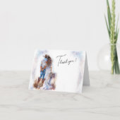 Watercolor Rustic Cowboy Wedding Dankeskarte (Vorderseite)