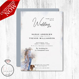Watercolor Rustic Cowboy Wedding Einladung