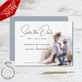 Watercolor Rustic Cowboy Wedding Einladung