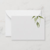 Watercolor Rustic Eukalyptus Greenery Vielen Dank Mitteilungskarte (Rückseite)