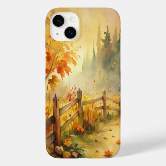 Watercolor Rustic Fall Landscape Case-Mate iPhone Hülle (Rückseite)