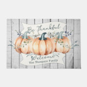 Watercolor Rustic Pumpkins Personalized Fußmatte (Vorderseite)