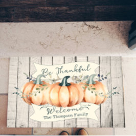 Watercolor Rustic Pumpkins Personalized Fußmatte
