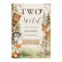 Watercolor Rustic Woodland Zwei Wild 2. Geburtstag