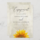 Watercolor Rustikale Sonnenblumenfreund Einladung (Vorne/Hinten)