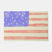 Watercolor rustikale US-Flagge Fußmatte (Vorderseite)