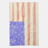 Watercolor rustikale US-Flagge Geschirrtuch (Vertikal)