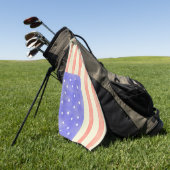 Watercolor rustikale US-Flagge Golfhandtuch (Gras)