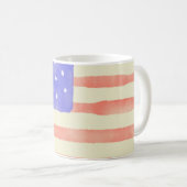 Watercolor rustikale US-Flagge Kaffeetasse (VorderseiteRechts)