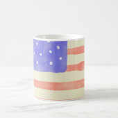 Watercolor rustikale US-Flagge Kaffeetasse (Mittel)