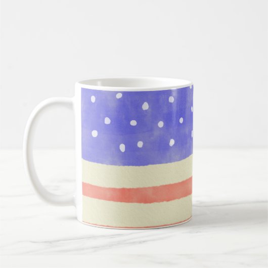 Watercolor rustikale US-Flagge Kaffeetasse (Links)