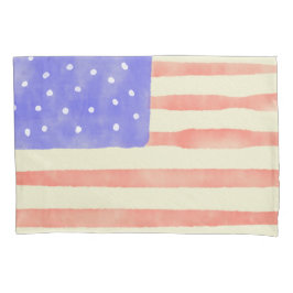 Watercolor rustikale US-Flagge Kissenbezug