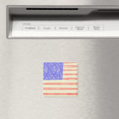 Watercolor rustikale US-Flagge Magnet (In Situ (Geschirrspüler))
