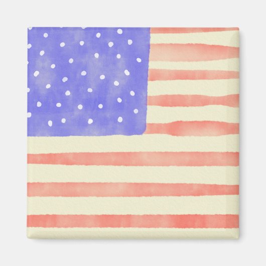 Watercolor rustikale US-Flagge Magnet (Vorne)