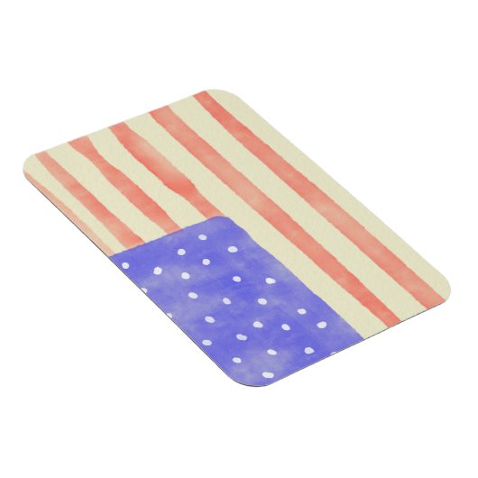 Watercolor rustikale US-Flagge Magnet (Rechte Seite)