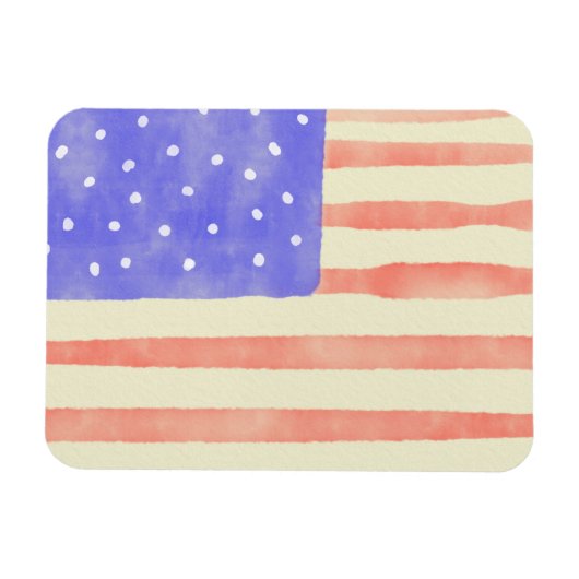 Watercolor rustikale US-Flagge Magnet (Horizontal)