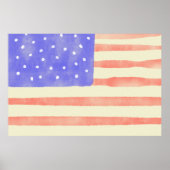 Watercolor rustikale US-Flagge Poster (Vorne)