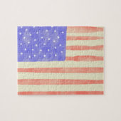 Watercolor rustikale US-Flagge Puzzle (Horizontal)