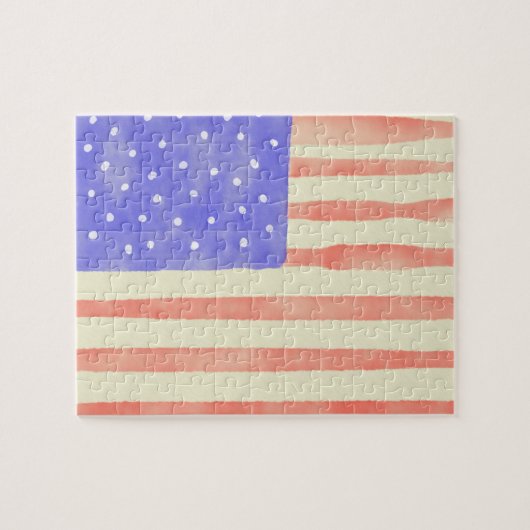 Watercolor rustikale US-Flagge Puzzle (Horizontal)