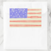 Watercolor rustikale US-Flagge Rechteckiger Aufkleber (Tasche)