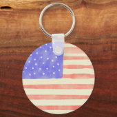 Watercolor rustikale US-Flagge Schlüsselanhänger (Rückseite)