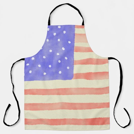 Watercolor rustikale US-Flagge Schürze (Vorderseite)