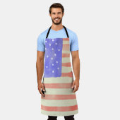 Watercolor rustikale US-Flagge Schürze (Getragen)