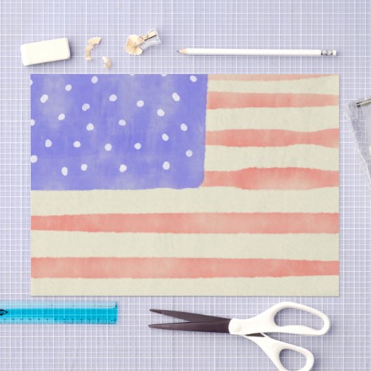 Watercolor rustikale US-Flagge Seidenpapier (Handwerk)