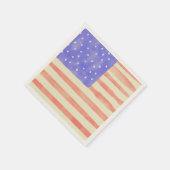 Watercolor rustikale US-Flagge Serviette (Ecke)