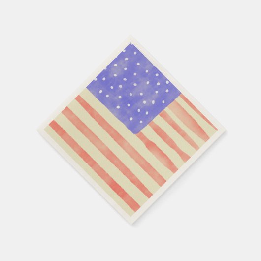 Watercolor rustikale US-Flagge Serviette (Ecke)