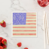Watercolor rustikale US-Flagge Serviette (Beispiel)