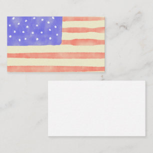 Watercolor rustikale US-Flagge Visitenkarte