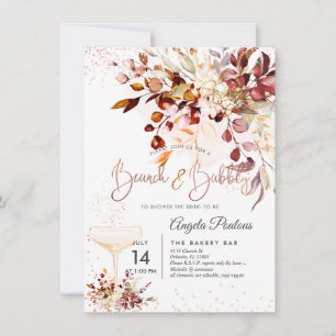 Watercolor Rustikaler Fall Eukalyptus Brunch Bubbl Einladung