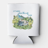 Watercolor RV Motorhome Camping Scene Dosenkühler (Vorderseite)