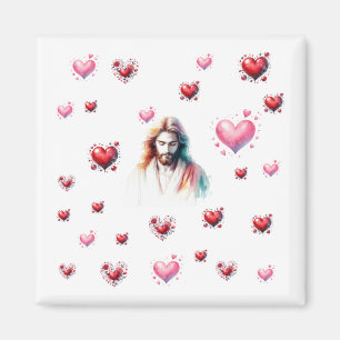 Watercolor Sacred Heart of Jesus - Christian Art P Magnet