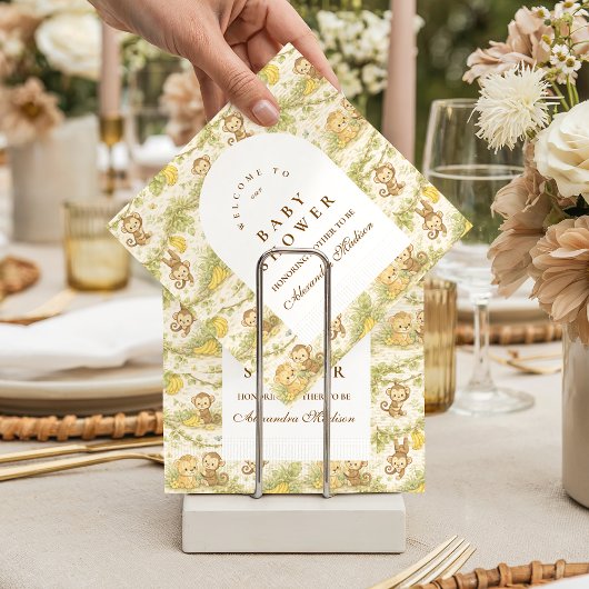 Watercolor Safari Animals Baby Shower Serviette